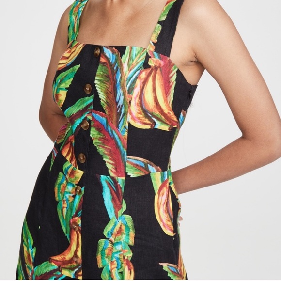 NWT Farm Rio Womens Preta Banana Linen Mini Dress - Picture 4 of 5